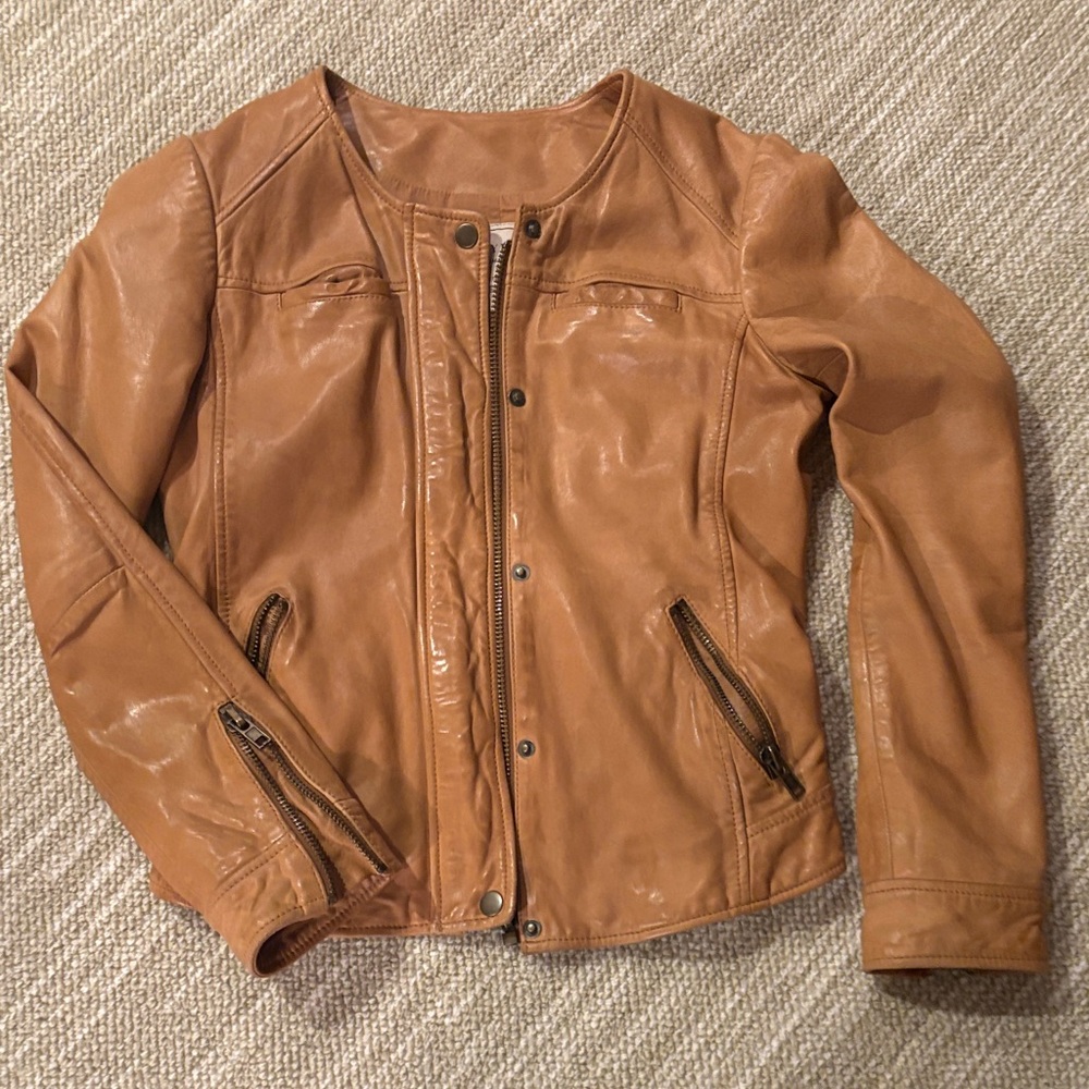 Lucky Brand Camel Leather Jacket